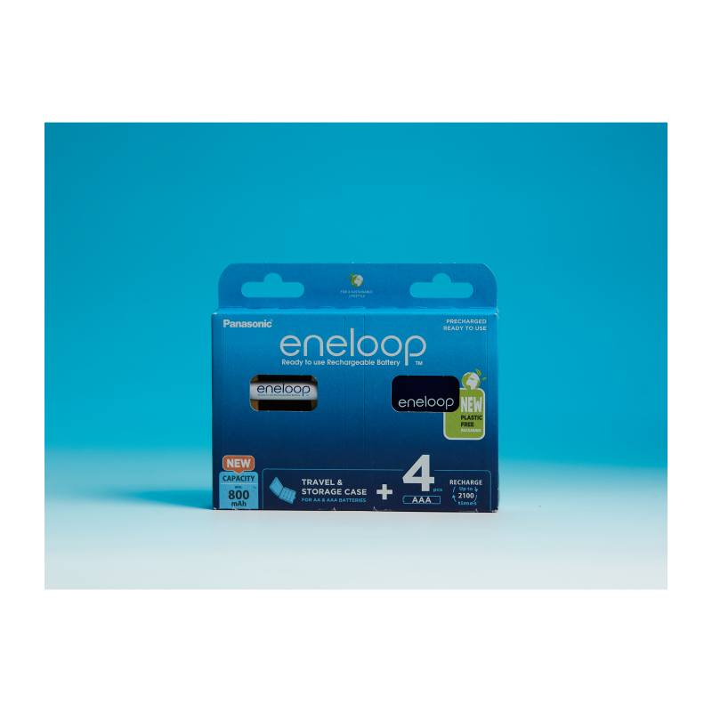 Аккумулятор PANASONIC eneloop AAA 800 4шт+кейс (BK-4MCDEC4BE)