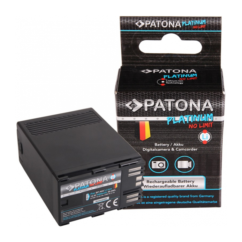 Аккумулятор PATONA аналог Canon BP-A65 с разъемом D-Tap