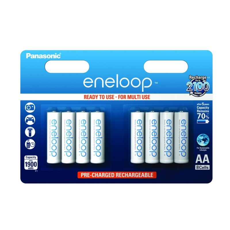 Аккумулятор PANASONIC Eneloop AA 1900 8BP (BK-3MCCE/8BE)