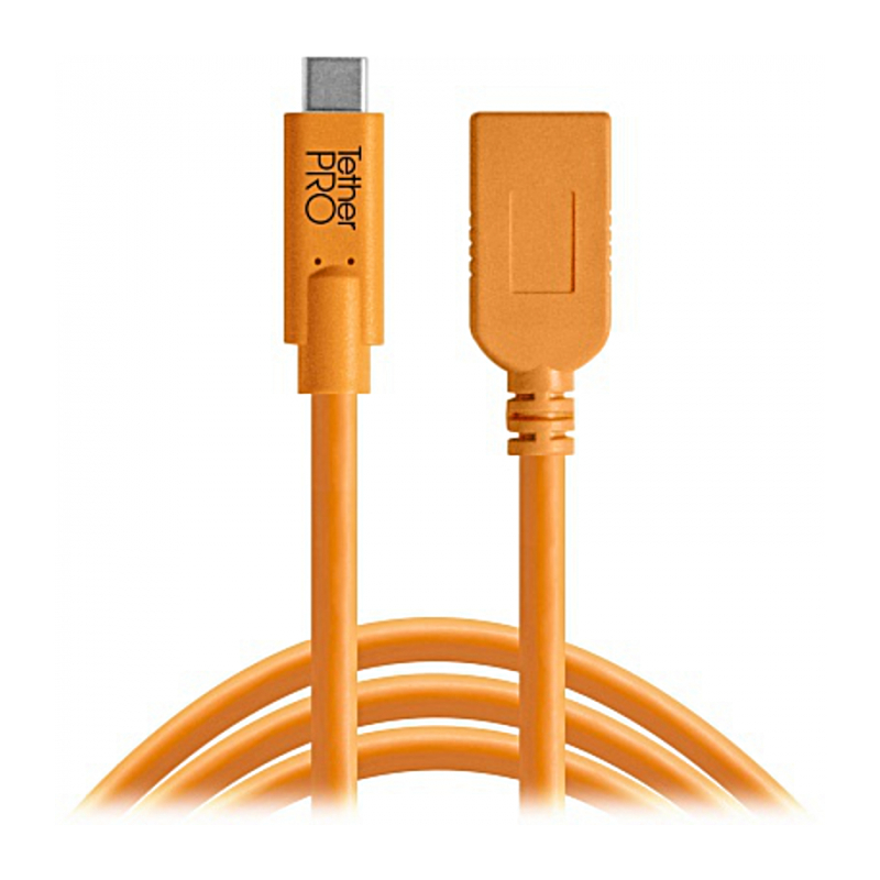 Кабель-удлинитель Tether Tools TetherPro USB-C to USB-A Female Adapter 4.6m Orange (CUCA415-ORG)