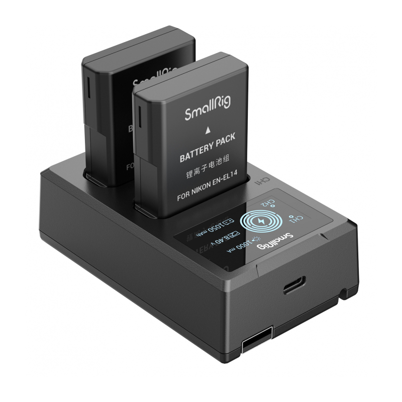 SmallRig 3819 Зарядное устройство с двумя литий-ионными аккумуляторами EN-EL14