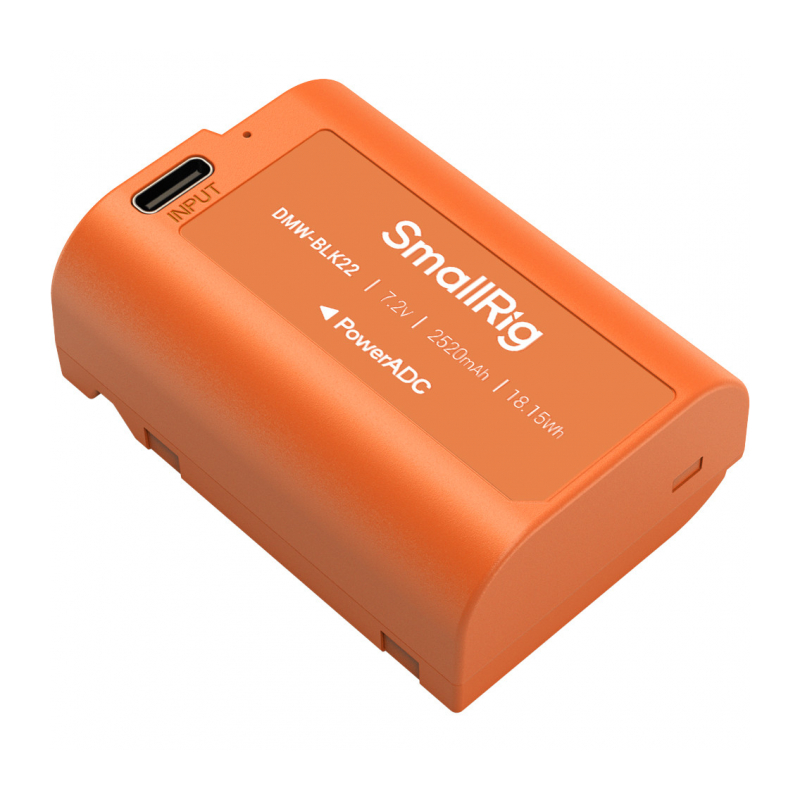 SmallRig 4979 Аккумулятор литий-ионный DMW-BLK22 USB-C Rechargeable Camera Battery (Orange)