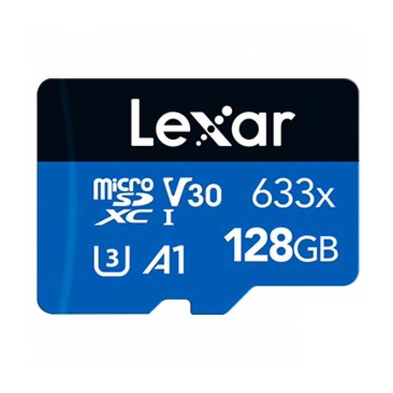Карта памяти 128GB Lexar microSDXC UHS-I (100/45MB/s) C10 A1 V30 U3 c SD адаптером (LSDMI128BB633A)