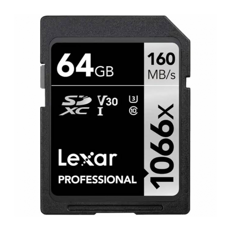 Карта памяти 64GB Lexar Professional SDXC UHS-I (160/70MB/s) C10 V30 U3 (LSD1066064G-BNNNG)