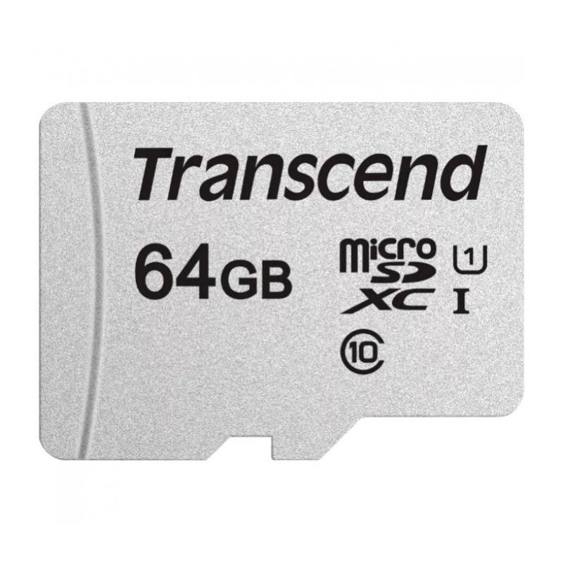 Карта памяти Transcend TS64GUSD300S-A microSDXC 64Gb class 10 UHS-I U1 45/95MB/s + SD адаптер